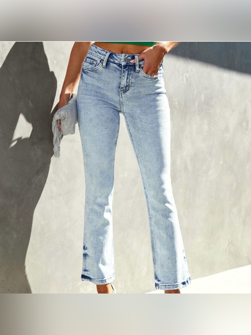 VERVET Skylar High Rise Bootcut Mineral Wash Denim Jeans Size 16
